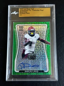 2020 Leaf Metal Draft Auto Pre Production Proof MOJO GREEN 1/1 Quartney Davis RC - Picture 1 of 2
