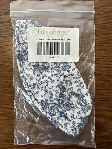 Longaberger Little Love LINER- Blue #2768523 *NEW IN BAG* Cover
