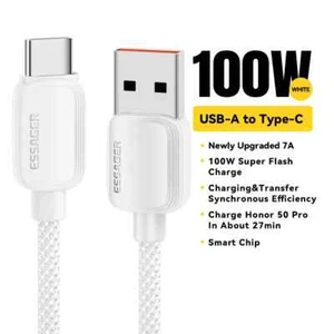 Essager 7A 100W USB Type C Cable PD Fast Charging Charger USB A Data Cord Cable - Picture 1 of 12