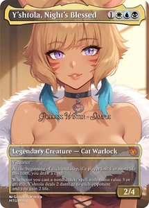 MTG - Y'shtola, Night's Blessed - Fanart Borderless Style - EDH / Playtest - Bild 1 von 3