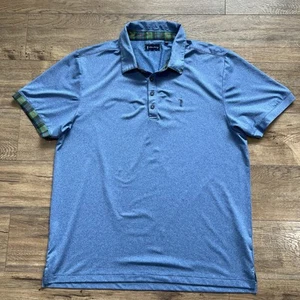 William Murray Mens Size XL Blue Plaid Short Sleeve Golf Polo Shirt ⛳️ - Picture 1 of 7