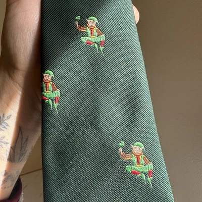 St. Patty’s Leprechaun 56” Tie Made In Ireland Embroidered Holiday Unisex tie - Image 1 of 4