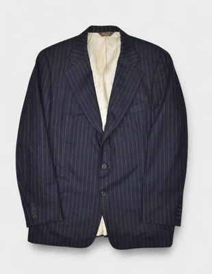 Paul Stuart Blazer Mens 44R Navy Wool Pinstripe Blazer Stuart Made in Italy - Image 1 of 4