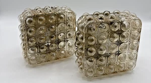 B653 Glashütte Limburg ? Leuchten Bubble Glas Vintage Sammler Deckenlampe 70er - Bild 1 von 15