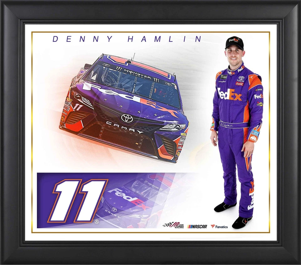 Collage FedEx Denny Hamlin 15x17 enmarcado - Fanáticos Foto 1 de 1