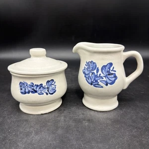 Pfaltzgraff Yorktowne Creamer Sugar Bowl with Lid Stoneware Vintage 7-22 24y - Picture 1 of 6