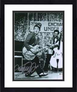 Michael J. enmarcado Foto firmada por Fox Back to the Future 11x14 tocando la guitarra - BAS - Imagen 1 de 1