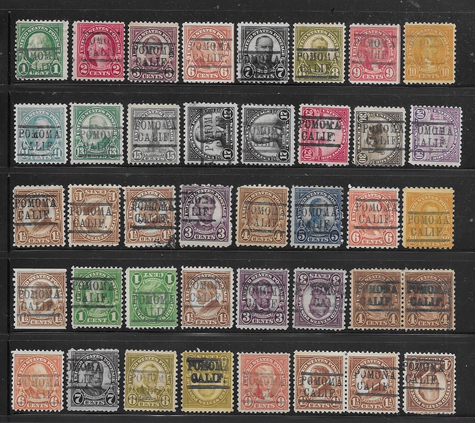 California Precancels - Pomona L-1 HS (9,OMA) - 40 1922 thru 1926/32 Errors - Image 1 of 1