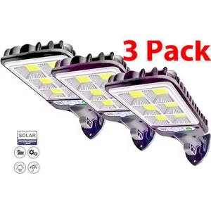 3PCS Outdoor Solar Wall Light LED Motion Sensor Bright Flood Street Lamp 3 Modes - Picture 1 of 10