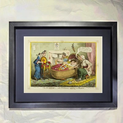 James Gillray "La guardería, con Britannia reposándose en paz" arte enmarcado personalizado Foto 1 de 3