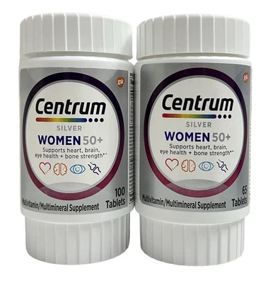 Centrum Silver Mujeres 50+ Multivitaminas Comprimidos Suplemento 165 Ct EXP 05/26+ Foto 1 de 4