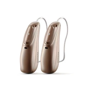 Phonak Audeo Lumity L90 PAIR Sandalwood Hearing Aids + Charger - Picture 1 of 2
