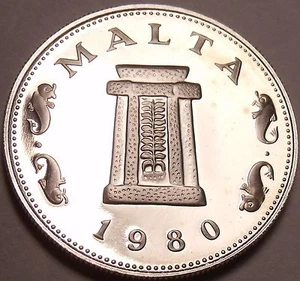 Rare Cameo Proof Malta 1980 5 Cents~Temple Of Hagar Qim~Only 3,451 Minted~Fr/Shi - Picture 1 of 2