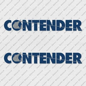 CONTENDER BOAT LOGO BLUE/GRAY DECALS STICKERS 2 x 26" LONG - Picture 1 of 2