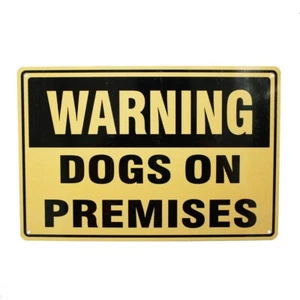 Warning Notice Dogs On Premises Sign 300*200mm Metal Safety Private Pet Control - Picture 1 of 5