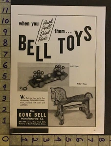 1946 TOY AD GONG BELL MFG EAST HAMPTON PUSH PULL DIAL RIDE HORSE ROLLER PONYTG41 - Picture 1 of 1