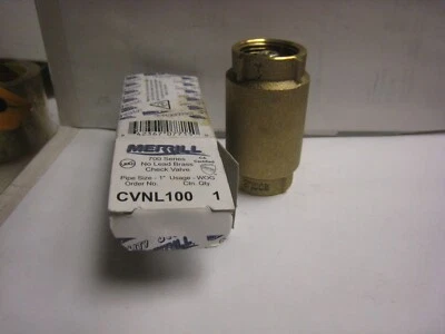 Merrill 700 Series Check Valve 1" Pipe Size CVNL100 Brass NIB - Image 1 of 4