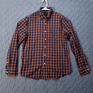 Camicia Banana Republic uomo media rossa/blu a quadri con bottoni vestibilità smussata scura - Foto 1 di 9