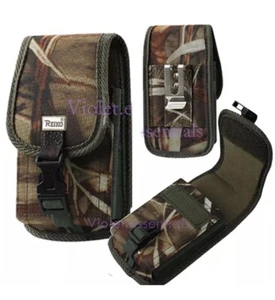 UNIVERSAL CELL PHONE CAMO ARMY TREE NYLON POUCH BELT HOLSTER CASE METAL CLIP - Picture 1 of 2