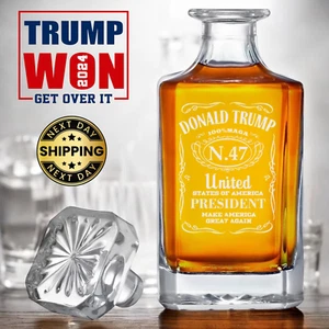 Donald Trump N.47 US President- Engraved Whiskey Decanter - LET'S CELEBRATE - Picture 1 of 3