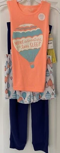 Carter's Girls 3-Piece “More Adventure Less Sleep” Pajama Set Size 7 $34. NEW - Picture 1 of 7