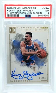 /10 Kenny Sky Walker AUTO PSA 7 POP 1 2018-19 Impeccable Autograph INK SP Knicks - Picture 1 of 3