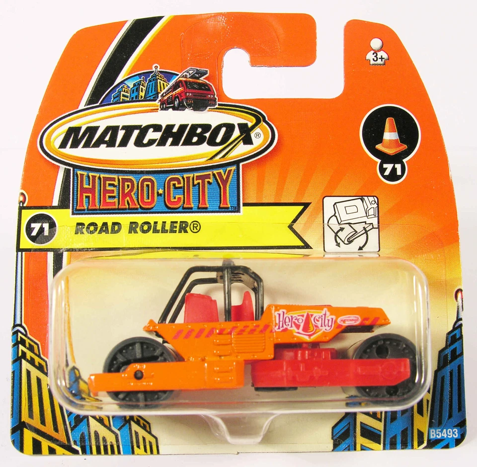 MINT MATCHBOX 71 ROAD ROLLER JCB CATERPILLAR HERO CITY IN SEALED CARD BNS - Image 1 of 1