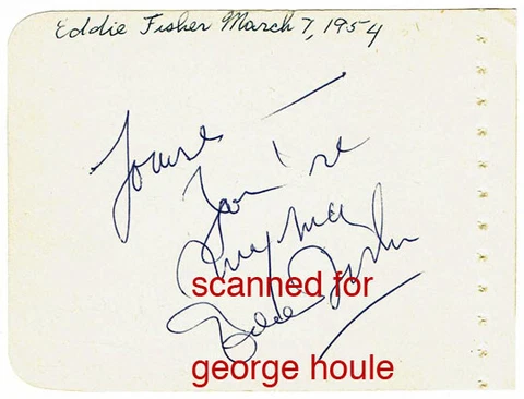 EDDIE FISHER - SIGNED - WILLIAM WARFIELD - AL GOODMAN - ELIZABETH TAYLOR Cover