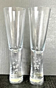 Crate & Barrel Krosno Verve Champagnerflöte kontrollierter Blasenstiel 2er Set NEU - Bild 1 von 12