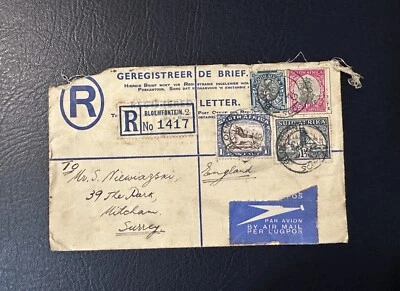 SOUTH AFRICA 1940 WWII REGISTERED COVER TO ENGLAND - Image 1 of 3