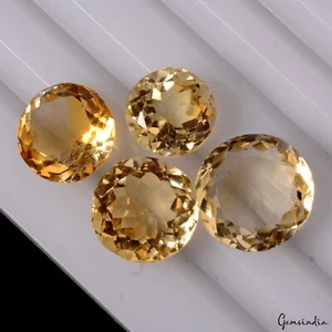 VVS 4 piezas piedras preciosas de joyería sueltas sin tratar citrino natural 10 mm-13 mm corte redondo - Imagen 1 de 3