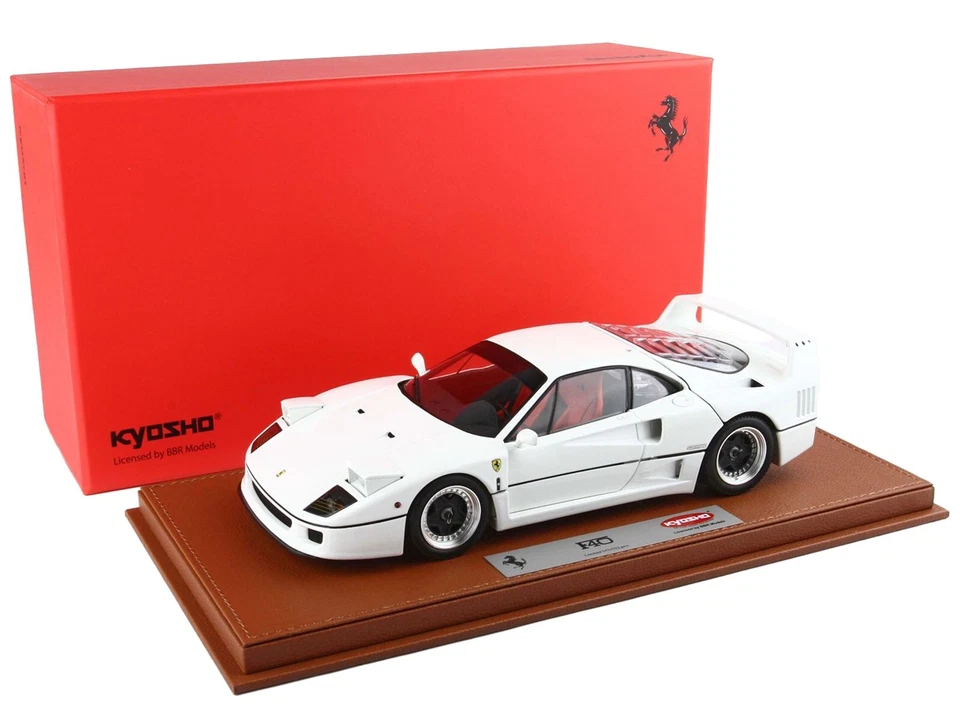 BBR X KYOSHO 1 18 FERRARI F40 AVUS WHITE 102 UNITS