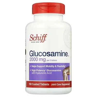 Schiff Glucosamine + Hyaluronic Acid Tablets- 2000 Mg. 150 Ct - Image 1 of 4