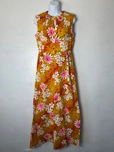 Abito vintage Lee Stevens of Miami Shift floreale tropicale anni 70 tg.12 grande RARO! - Foto 1 di 13