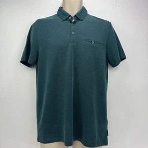 Ted Baker Poloshirt Large Grün Baumwolle Kurzarm Designer Herren UK Größe 4 " - Bild 1 von 13