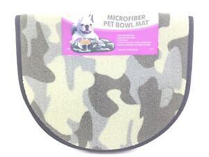 Microfiber Pet Cat Dog Food Bowl Mat Slip Resistant Base Fast Drying 12.5” x 21”