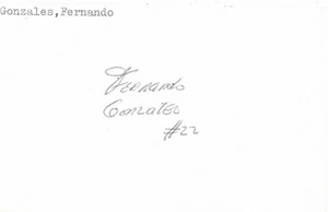 SIGNED 3x5 INDEX CARD OF FERNANDO GONZALEZ! GREAT AUTOGRAPH! - Picture 1 of 1