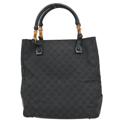 GUCCI BLACK BAMBOO GG TOTE BAG 112530 214397 YQ01251 - Image 1 of 4