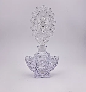 Botella de perfume antigua/vintage Art Deco de cristal cortado con tapón (025 - Imagen 1 de 8