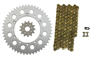 Gold 520x114 Drive Chain & 13/49 Sprockets for Kawasaki KX250 2002 2003 2004 - Imagen 1 de 1
