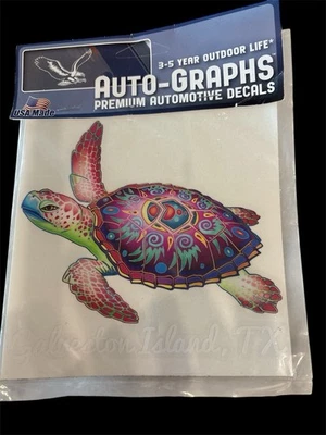 Calcomanía de vinilo tropical playa barco camión tortuga marina calcomanía gráficos automáticos Foto 1 de 3