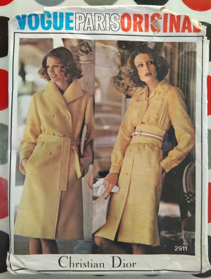 Vintage Vogue Christian Dior Paris Original Pattern 2911 Size 14 Coat & Dress - Image 1 of 4