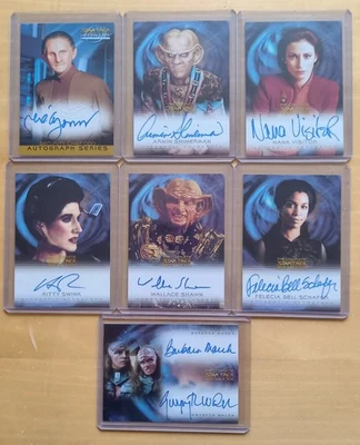 STAR TREK DEEP SPACE NINE COMPLETE & MEMORIES FROM THE FUTURE AUTO CARDS X 14. - Image 1 of 2