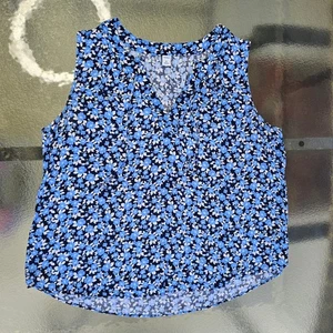 Old Navy Soft Blue Floral Rayon Top Size XL - Picture 1 of 3