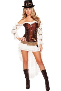 Sexy Victorian Wild West Lace Up Corset Cyberpunk Steampunk Costume Adult Women - Picture 1 of 3