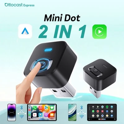 USB Auto Wireless CarPlay Adapter For Apple Android Wireless Dongle Plug ＆ Play - Image 1 of 4