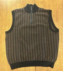Vintage Peruvian Connection Full Zip Sweater Vest Men’s Large Baby Alpaca Wool - Picture 1 of 8