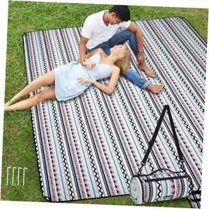 Picnic Blankets Extra Large Outdoor - Beach Blanket Waterproof Sandproof Black - Picture 1 of 8