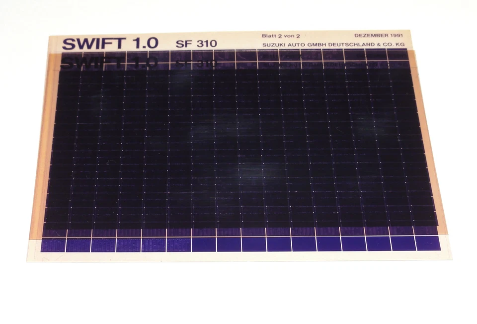 Microfiche Catalogo Ricambi Suzuki Swift 1.0 Sf 310 Stand 12/1991 - Immagine 1 di 1