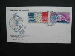 FDC Saint Pierre et Miquelon 1967 N° PA 38/39  Voyage du général de Gaulle - Picture 1 of 3